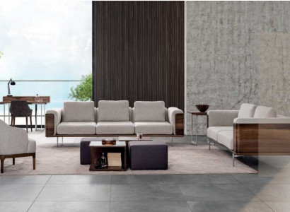 Wohnzimmer Set Luxus Modernen Designen  2x Sofas mit Sessel Sofagarnitur
